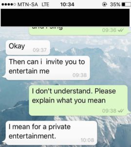 Skolopad asked for sex