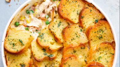 French onion chicken and garlic bread bake